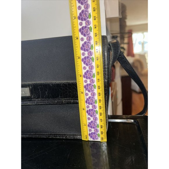 Lauren Ralph Lauren Vintage Black Nylon Baguette Bag With Shoulder Strap - Picture 3 of 16